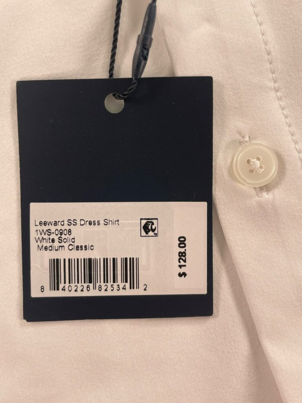 Mizzen + Main Leeward Short Sleeve White Dress Shirt Classic Fit Men's Sz M NEW - Picture 5 of 9